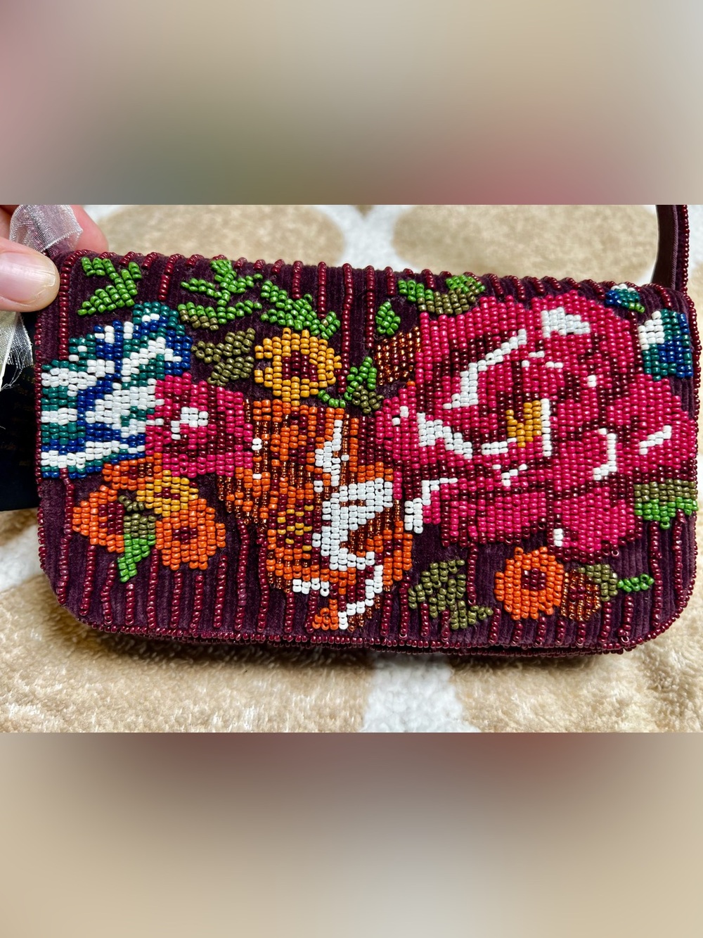 Viral TJ MAXX Beaded Floral Shoulder Bag Purse
